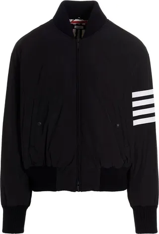 Thom Browne 4-Bar Stripe Zipped Bomber Jacket