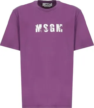 MSGM Logo Printed Crewneck T-Shirt