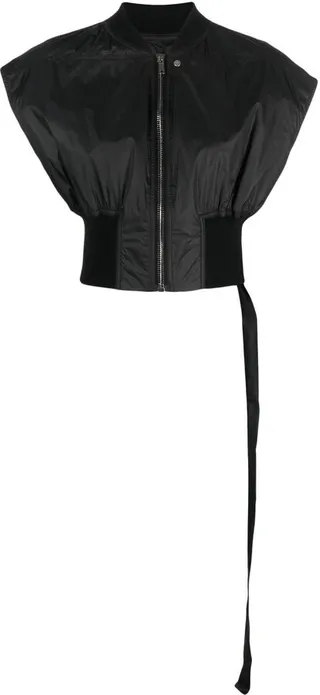 Black Sleeveless Bomber Jacket