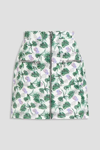 Jizer floral-print woven mini skirt