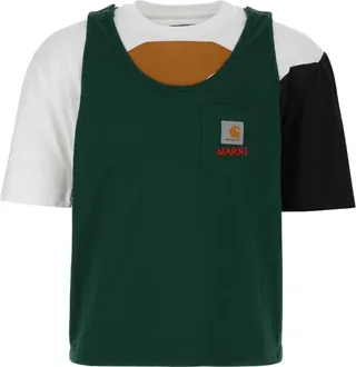 Marni Logo Embroidered Crewneck T-Shirt