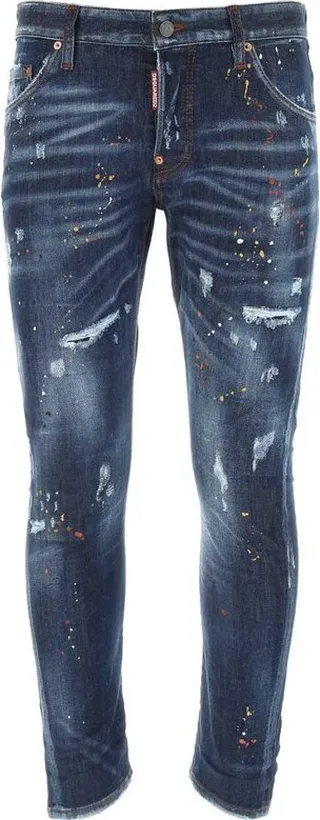 Dsquared2 Distressed Paint-Splatter Skinny Jeans