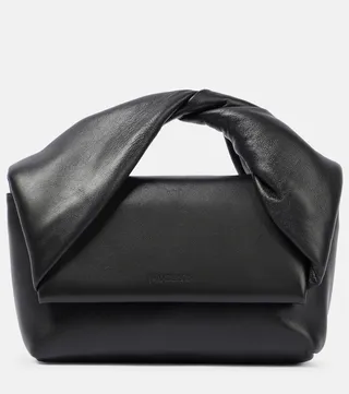 Twisted Midi leather shoulder bag