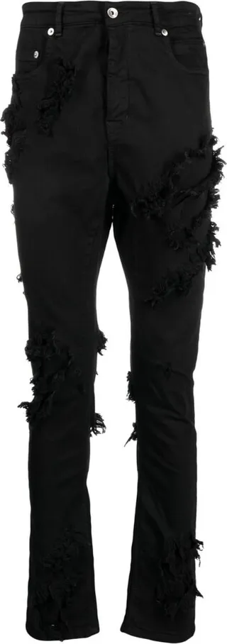 Distressed Slim-Cut Jeans