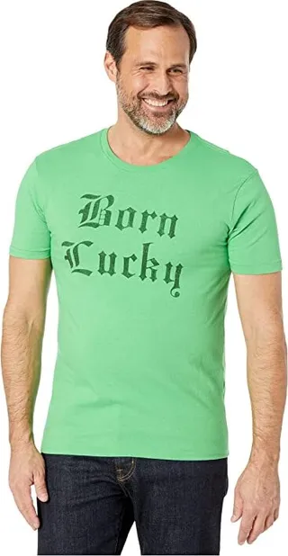 Lucky Brand Born Lucky Tee (Kelly Green) Men's Clothing