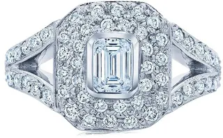 18kt white gold diamond Rox square ring