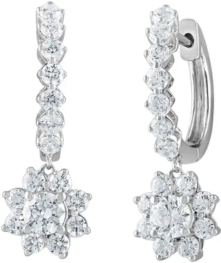 Badgley Mischka 14K White Gold Lab Grown Diamond Drop Earrings - 1.35 ctw