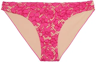 Corded lace-paneled low-rise bikini briefs