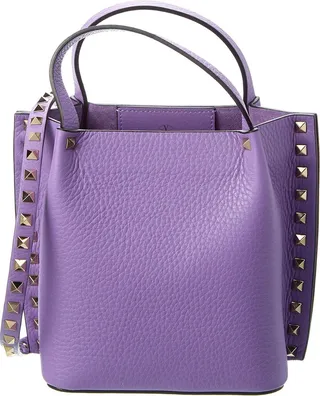 Valentino Rockstud Grainy Leather Tote