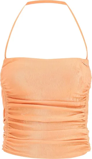 T-dru Laminated Jersey Halter Top