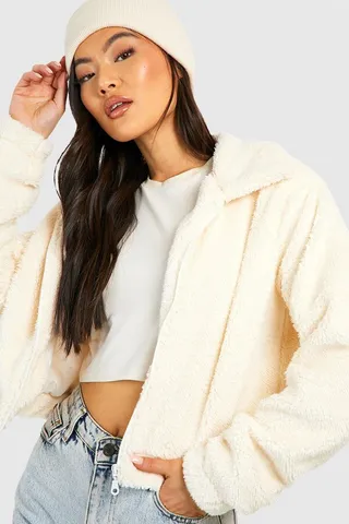 Teddy Faux Fur Bomber Jacket