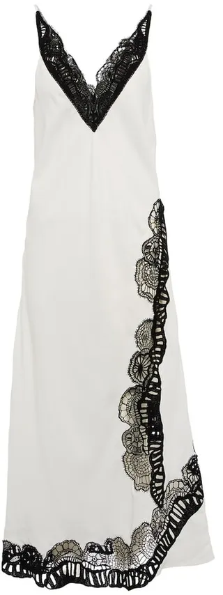 Lace-trimmed slip dress