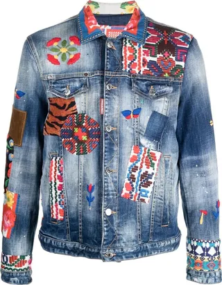 Patchwork-Detail Denim Jacket