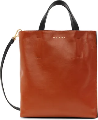 Marni Orange & Gray Small Museo Tote