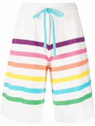 Stripe-Print Organic-Cotton Shorts