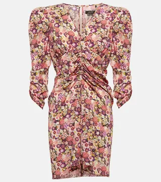 Celina floral silk-blend minidress