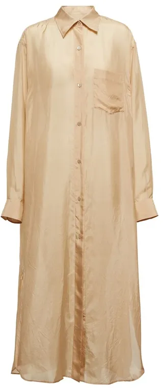 Silk shirt maxi dress
