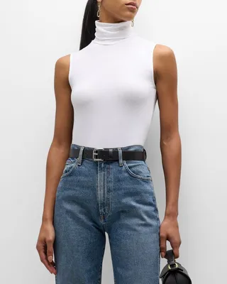Soft Touch Sleeveless Stretch Turtleneck