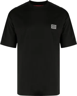 logo-patch shoulder-stripe T-shirt