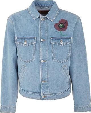 Kenzo Poppy Printed Long-Sleeved Denim Jacket