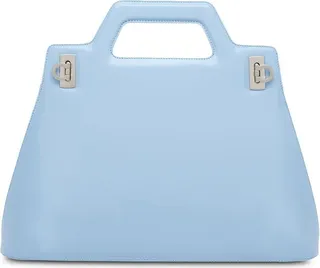 Top-Handle Leather Tote Bag