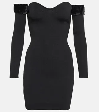 Josee faux fur-trimmed minidress