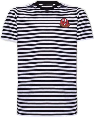 Moncler Logo Patch Detail Striped T-Shirt