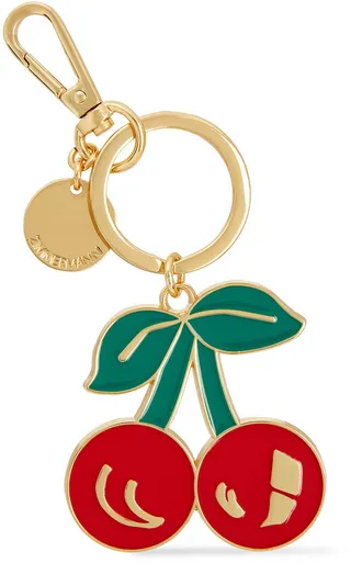 Gold-tone enamel keychain