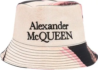 Alexander McQueen Brushstroke Logo Embroidered Bucket Hat