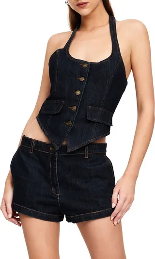 NYC Denim Halter Vest