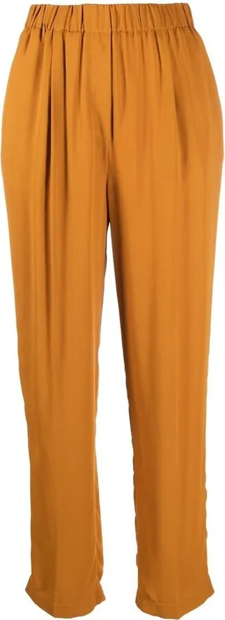 Pleated Straight-Leg Trousers