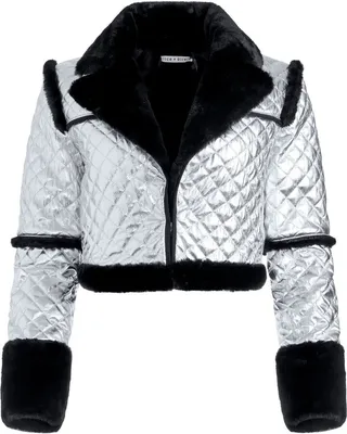 Luisa quilted vegan-leather coat
