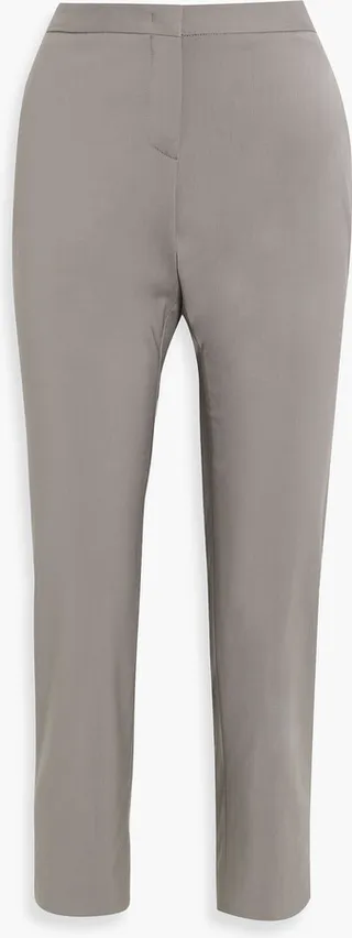 Cropped merino wool straight-leg pants