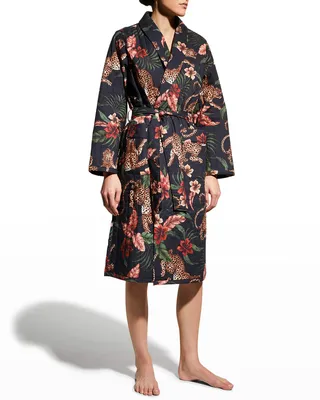 Soleil Quilted Cheetah-Print Robe
