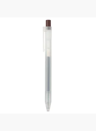 Gel Ink Knock Type Ballpoint Pen, 0.5 mm, Brown