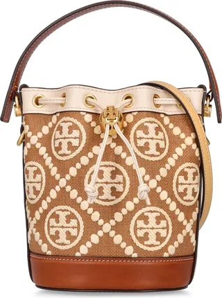 Mini T monogram canvas bucket bag