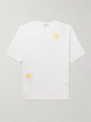 Embroidered Cotton-Jersey T-Shirt