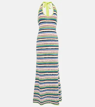 Annabella striped crochet maxi dress