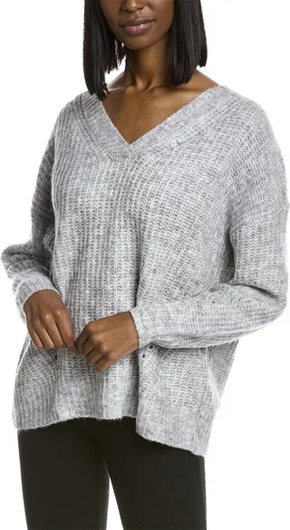 Max Studio V-Neck Wool-Blend Sweater