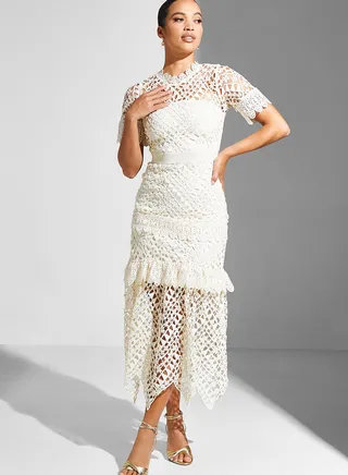 Asymmetric Hem Laser Cut Dress