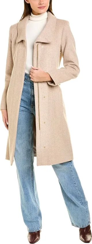 Cole Haan Signature Wool-Blend Wrap Coat