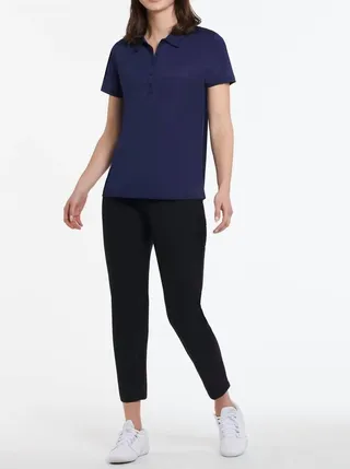 Textured Light Weight Polo in Nautical