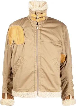 W-Dieter shearling-collar coat