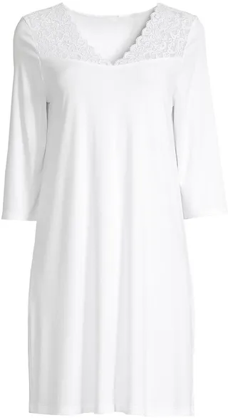 Moments Three-Quarter Lace Yoke Night Gown