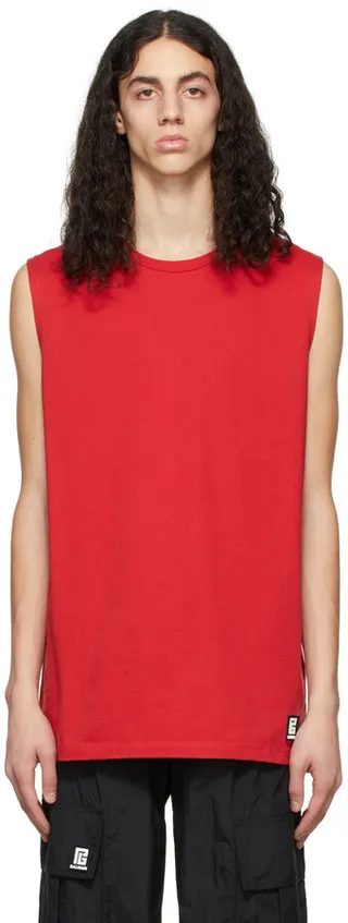 Balmain Red Logo T-Shirt