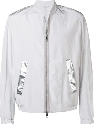 Block Stripe Bomber Jacket