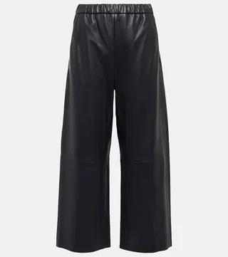 Tarsio wide-leg nappa leather pants