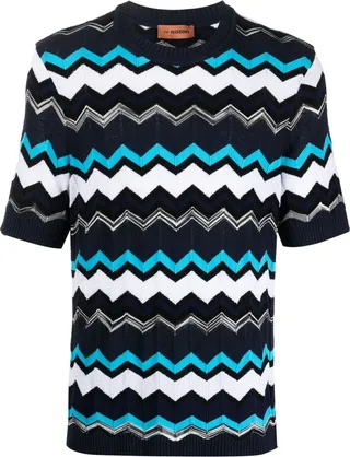 signature zigzag knitted T-shirt