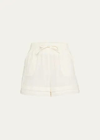Drawstring Cotton Gauze Shorts