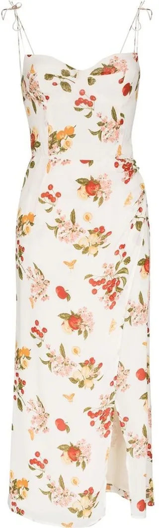 Kourtney fruit-print midi dress